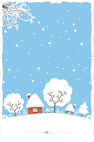 小寒大寒大寒小寒手绘卡通可爱蓝色雪地插画大雪小雪冬至冬季冬天背景素材
